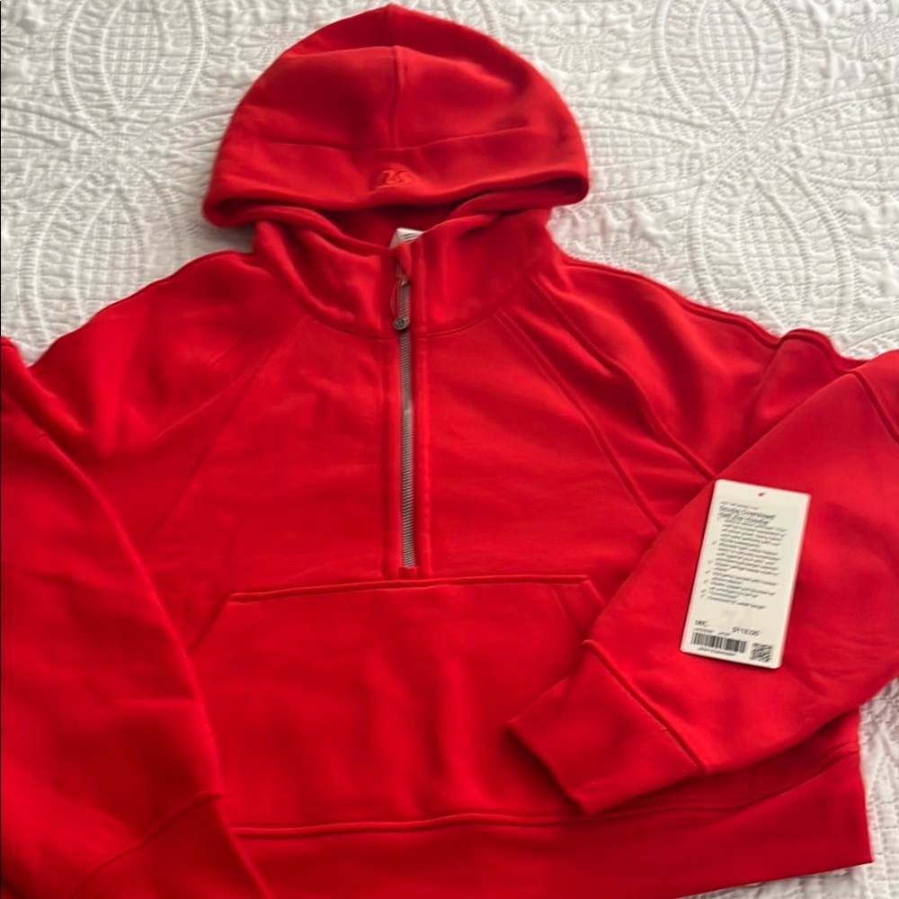 Lululemon scuba Red Half-Zip Hoodie